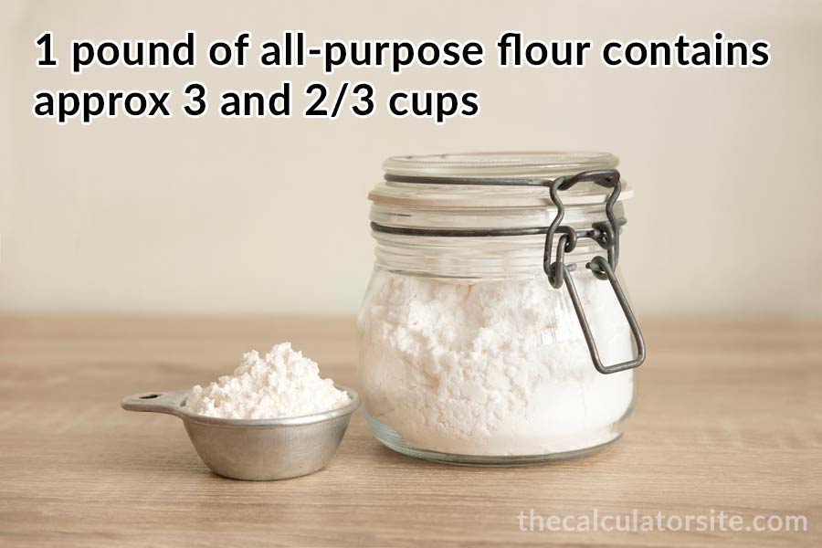 Cups in a pound of all purpose flour